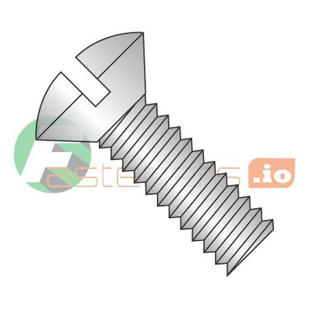 #8-32 X 5/8 In Slotted Oval Machine Screw, Plain 18-8 Stainless Steel, 4000 PK